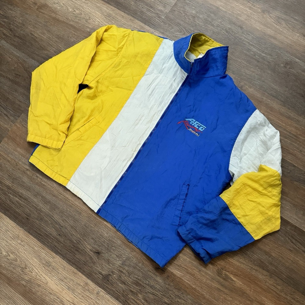 AFCO Racing VTG‎ Windbreaker Jacket Colorblock 90s Hartwell Sports